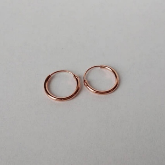 Rose Gold Flashed Sterling Silver Small Earrings - Picture 7 of 8